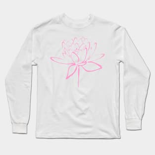 Lotus Flower Calligraphy (Pink) Long Sleeve T-Shirt